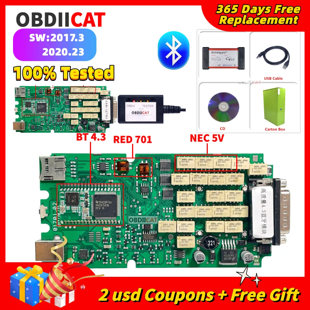 ڵ  Ʈ  PCB OBD2 OBDIICAT, õ Ƽ̱ ̽ TCS ÷ USB , ְ ǰ OBD ĳ  